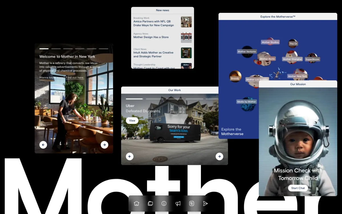 Mother New York homepage, captured September 28, 2026