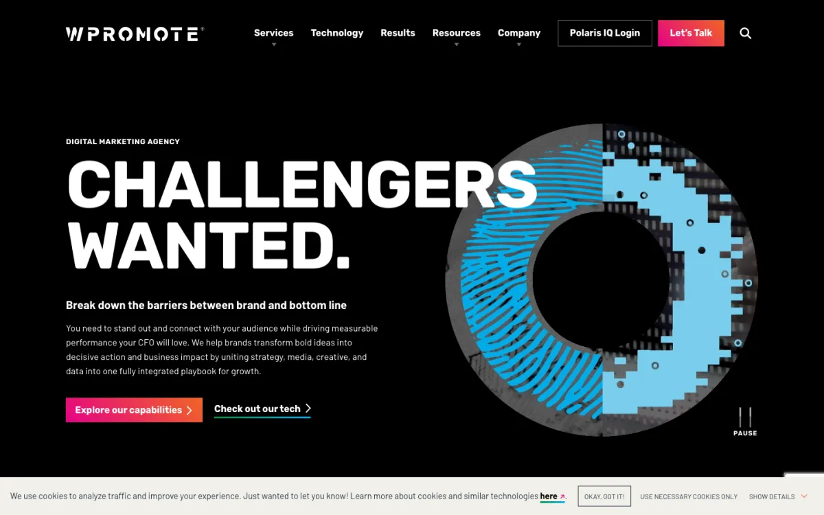 Wpromote homepage, captured September 28, 2026